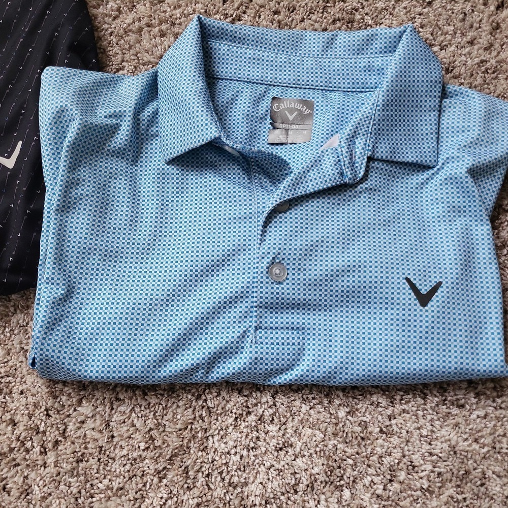 Lot Of 3 Callaway Opti Dri Swing Tech Performance Polos Men's M All Over Print - Picture 2 of 9